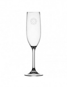 Copa de champagne antideslizante e irrompible. 