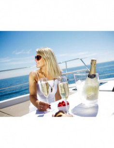 Copa de champagne antideslizante e irrompible.  2