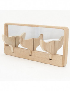 Perchero espejo de madera cola de ballena