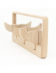 Perchero espejo de madera cola de ballena 2