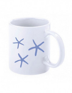 Mug marinero decorado con estrellas de mar