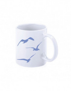 Mug náutico decorado con gaviotas