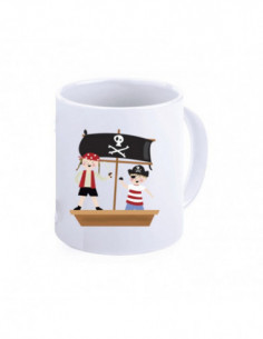 Mug marinero con barco pirata