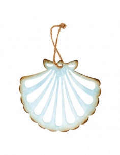 Colgante concha blanca dorada