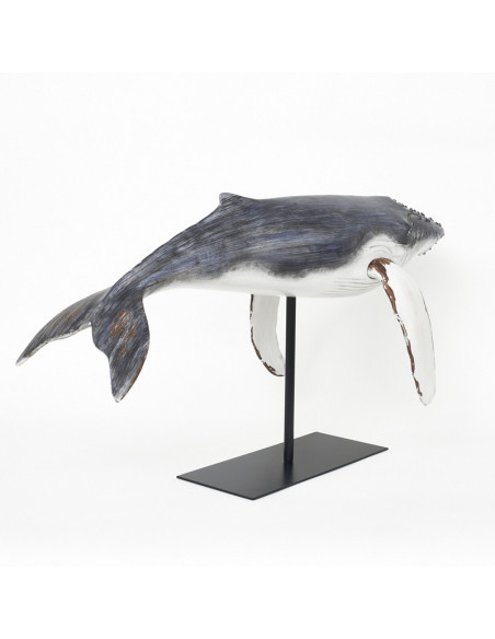 Figura náutica ballena sobre peana