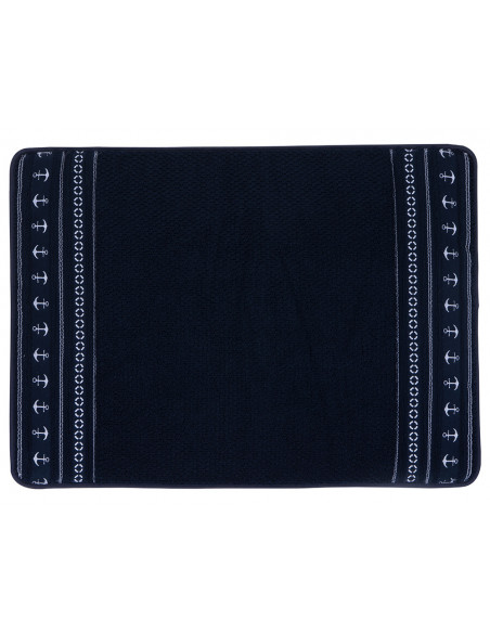 Alfombra de baño en azul marino antideslizante. 