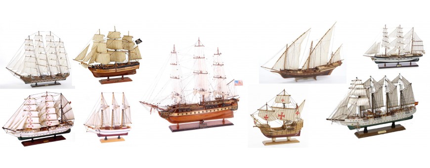 maquetas de veleros de época en miniatura de artesanía marinera